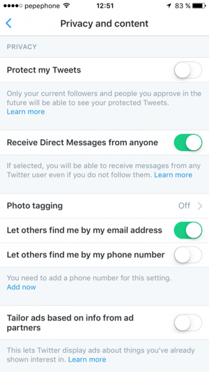 privacy and content