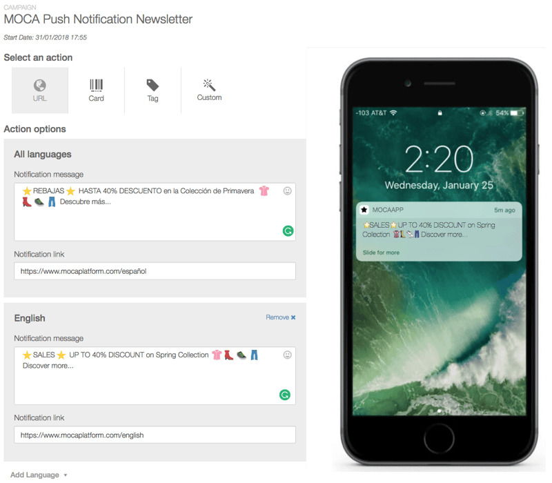 Multi-language Push Notifications 
